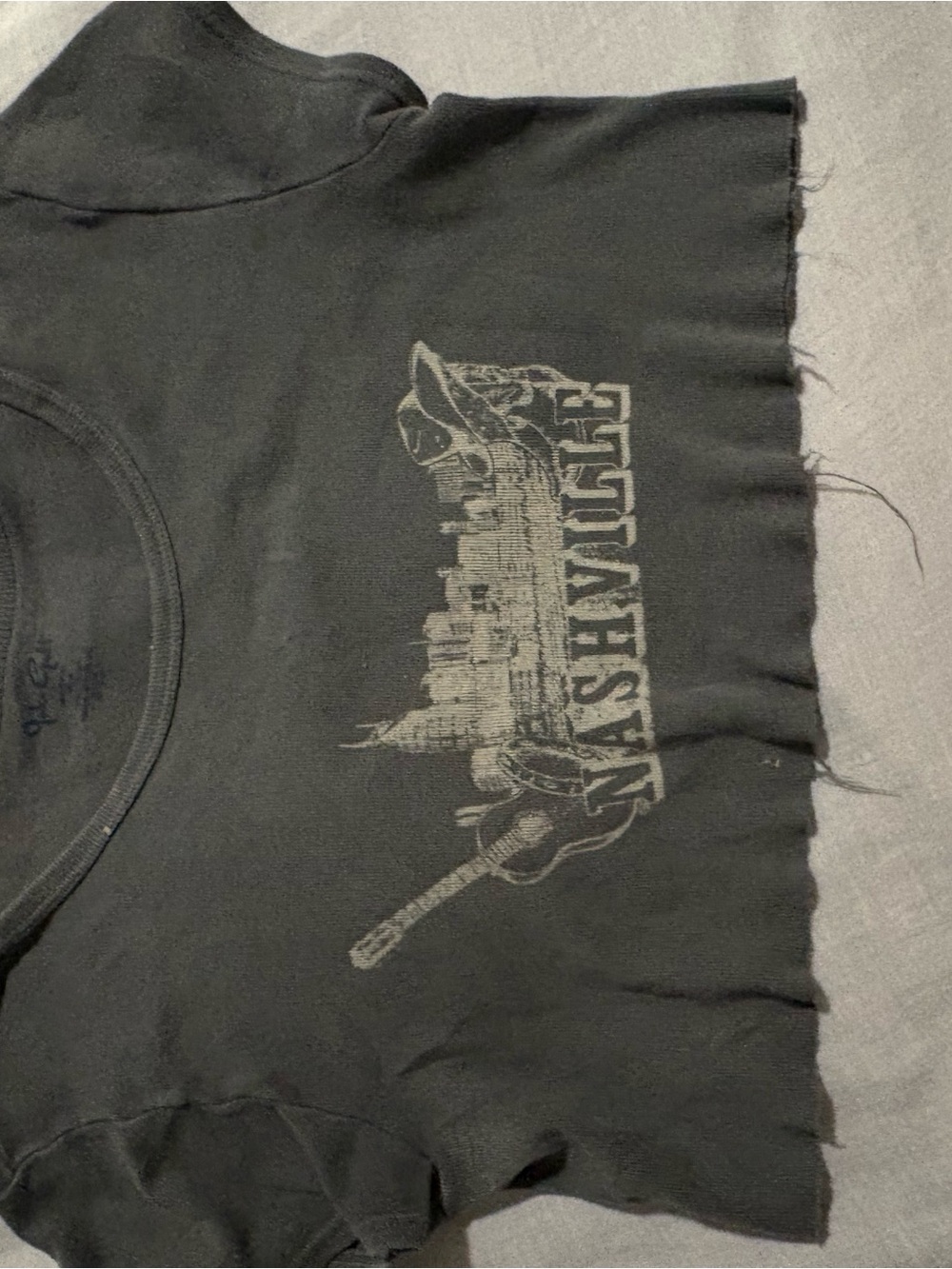 Brandy Melville Grey Nashville Graphic Crop Top